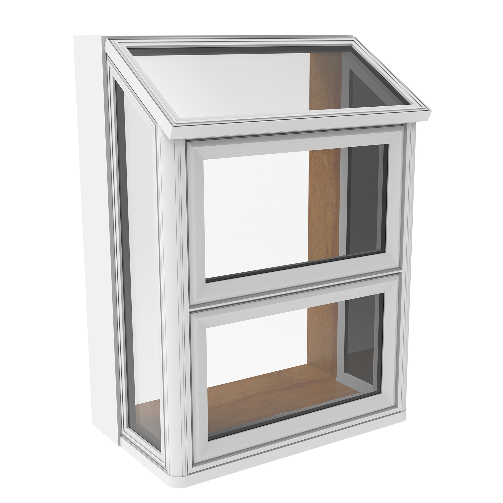 Vinyl Garden Window with Twin Fixed/Awning Front