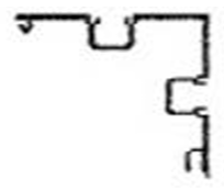 4-1/2" Half Corner with 2 Pockets (for 1/4" or 1/2" Glass)