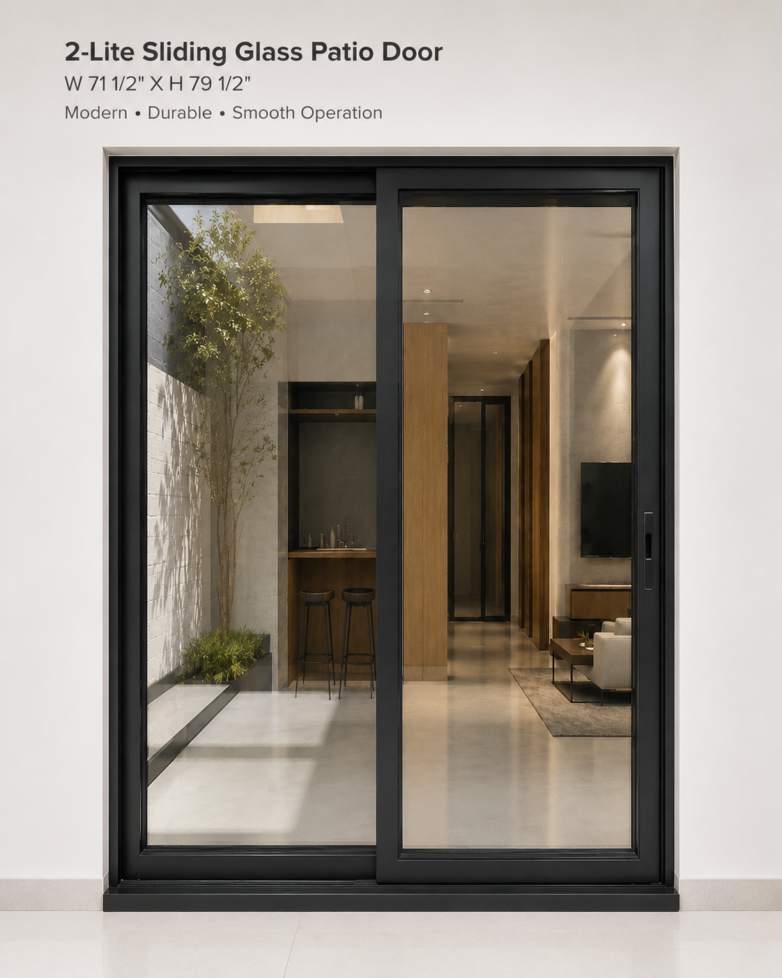 Aluminum 2-Lite Sliding Glass Patio Door